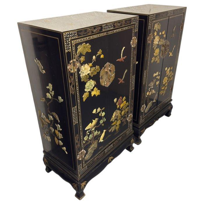 Kast - hard hout - China - Paar Chinese lakken kasten., Antiek en Kunst, Antiek | Overige Antiek