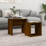 vidaXL 2-delige Tafeltjesset bewerkt hout bruin eikenkleur, Huis en Inrichting, Tafels | Salontafels, Verzenden, Nieuw