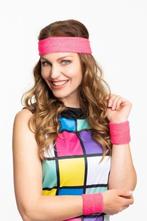 Zweetbandjes Neon Roze 3st, Verzenden, Nieuw