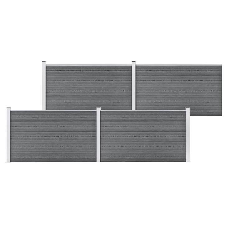 vidaXL Schutting 699x106 cm HKC grijs, Tuin en Terras, Tuinhekken en Hekwerk, Nieuw, Verzenden