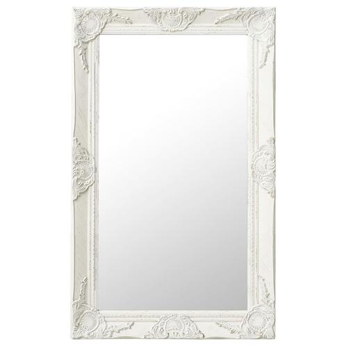 vidaXL Miroir mural style baroque 50x80 cm Blanc, Maison & Meubles, Accessoires pour la Maison | Miroirs, Neuf, Envoi