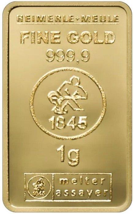 2 gram - Goud .999 - Heimerle + Meule, Germany, Postzegels en Munten, Edelmetalen en Baren