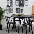 Ronde eetkamertafel | Zwart houten eettafel | 4 persoons, Huis en Inrichting, Nieuw, 100 tot 150 cm, 100 tot 150 cm, Rond