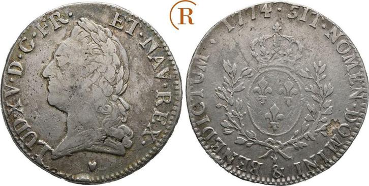 Ecu Aix Frankreich: Ludwig Xv, 1715-1774:, Postzegels en Munten, Munten | Europa | Niet-Euromunten, België, Verzenden