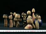 Set van 12 / Japanse vintage houten kokeshi-poppen (hoogte: