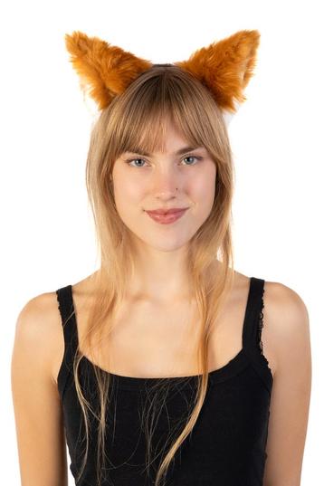 Haarband Grote Furry Oortjes Oranje Wit Beer Vos Diadeem Don beschikbaar voor biedingen
