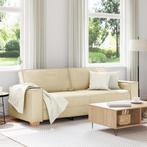 vidaXL 3-zitsbank Crème 180 cm Stof, Huis en Inrichting, Verzenden, Nieuw