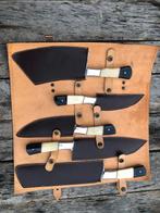 Keukenmes - Handgemaakte keukenmessen set (5), gesmeed