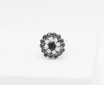 Ring - 18 karaat Witgoud Saffier - Diamant, Nieuw