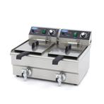 Friteuse - 2 x 10 L - 2 paniers - avec robinet de vidange, Electroménager, 4 litres ou plus, Verzenden, Neuf, Friteuse duo