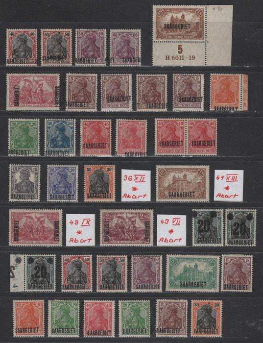 Saargebied 1920/1921 - Germania, drukken-kenmerken, onder, Timbres & Monnaies, Timbres | Europe | Allemagne