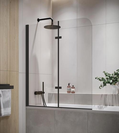 Badwand Austin 100 x 140 cm Zwart Badscherm Draaibaar 5 mm, Doe-het-zelf en Bouw, Sanitair, Nieuw, Verzenden