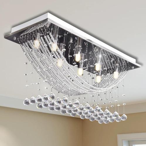 vidaXL Plafondlamp met glinsterende glas kristallen kralen, Huis en Inrichting, Lampen | Plafondlampen, Nieuw, Verzenden