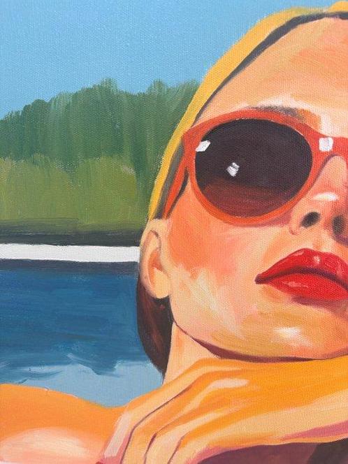 Billy - Summer pool 5, Antiek en Kunst, Kunst | Schilderijen | Modern
