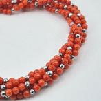 Bloedkoraal - Zilver - Armband - CORALLO MEDITERRANEO, Antiek en Kunst, Curiosa en Brocante