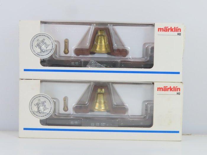Märklin H0 - 84866 - Modeltrein goederenwagon (2) - 2 Platte, Hobby en Vrije tijd, Modeltreinen | H0