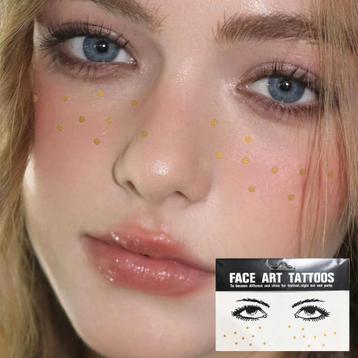 Face Art Tattoos Sproet 7: Klassieke sproetvorm in goud beschikbaar voor biedingen