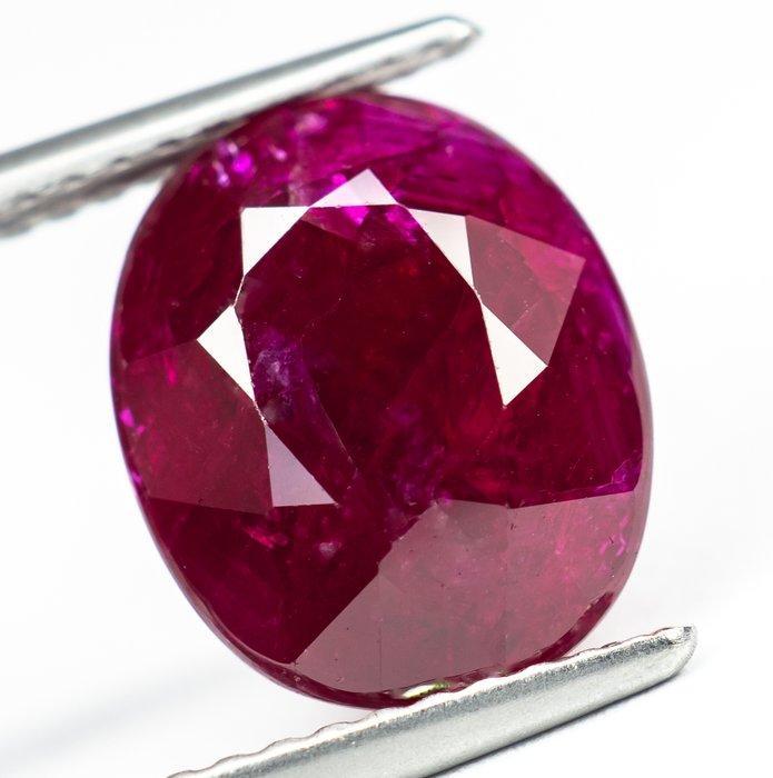 Zonder Minimumprijs Robijn - 5.19 ct - Lotus Gemology - Rood, Handtassen en Accessoires, Edelstenen