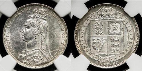 Verenigd Koninkrijk. Victoria. 1 Shilling 1889 - NGC, Postzegels en Munten, Munten | Europa | Niet-Euromunten