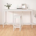 vidaXL Table de bar Blanc 180x80x110 cm Bois massif de, Maison & Meubles, Verzenden, Neuf