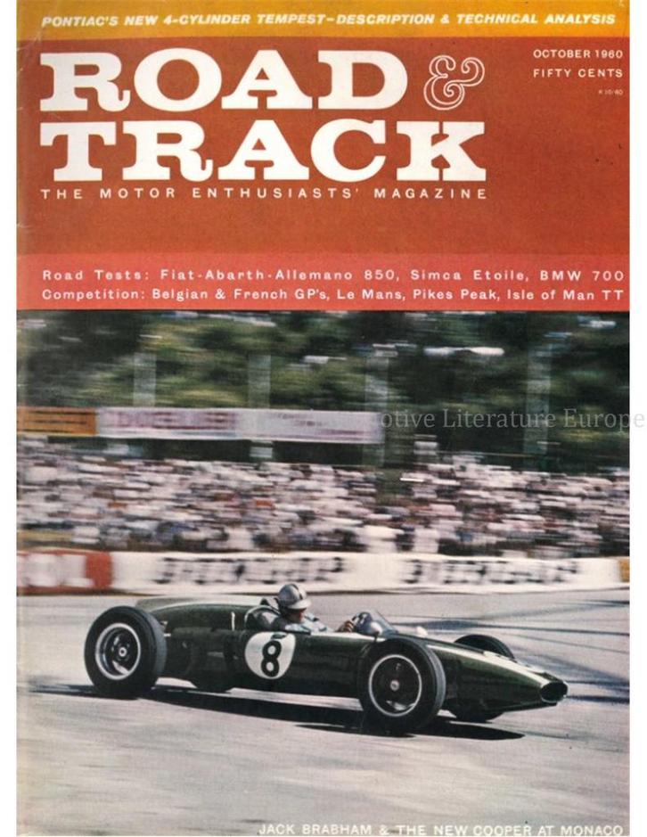 1960 ROAD AND TRACK MAGAZINE OKTOBER ENGELS, Livres, Autos | Brochures & Magazines