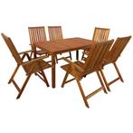 vidaXL Ensemble à manger dextérieur 7 pcs Bois dacacia, Verzenden, Neuf