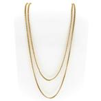 Antieke jasseron schakel ketting/sautoir | 146 cm, Ophalen of Verzenden, Gebruikt, Overige kleuren, Goud