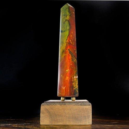 Heilige tijgeraragoniet - Tijgeraragoniet obelisk - Houten, Verzamelen, Dierenverzamelingen