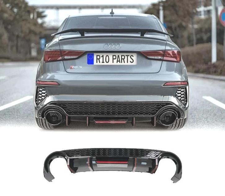 DIFUSEUR AUDI A3 21- LOOK RS3 AVEC FEU STOP NOIR BRILLANT +, Autos : Pièces & Accessoires, Carrosserie & Tôlerie, Envoi