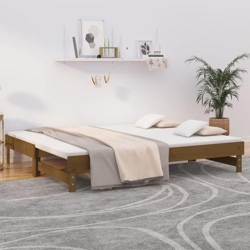 vidaXL Slaapbank uitschuifbaar 2x(80x200) cm grenenhout, Huis en Inrichting, Slaapkamer | Bedden, Nieuw, Verzenden