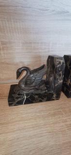 Boekensteunen (2) - Marmer, Zinklegering - Art deco