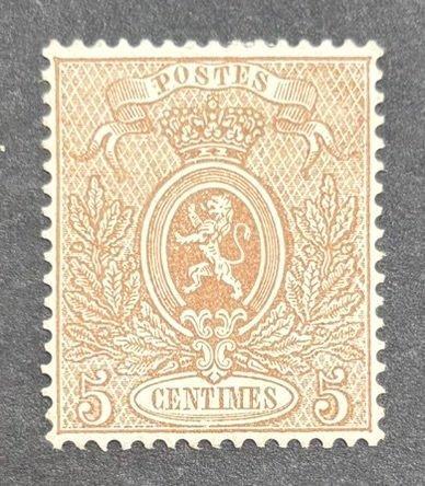 België 1867 - 5c Lichtbruin, Kleine Leeuw getand, perfecte, Postzegels en Munten, Postzegels | Europa | België