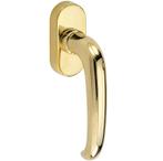 Draaikiepgarnituur Halfsabel/Elegant messing gelakt, Nieuw, Overige materialen, Klink of Kruk