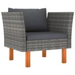 vidaXL Tuinbank poly rattan en massief eucalyptushout, Tuin en Terras, Verzenden, Nieuw
