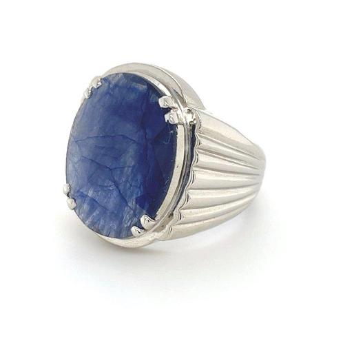 Zonder Minimumprijs - Ring Zilver - Saffier, Handtassen en Accessoires, Ringen