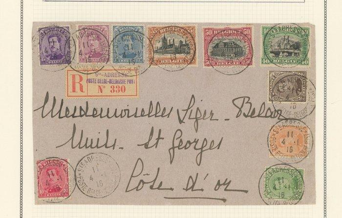 België 1916 - Prachtig semi-moderne geheel, zeldzame, Timbres & Monnaies, Timbres | Europe | Belgique