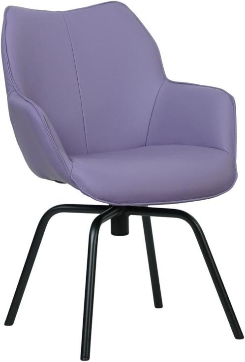 Lichtpaarse leren  draaibare eetkamerstoel - Toledo Leer, Huis en Inrichting, Stoelen, Overige kleuren, Nieuw, Leer, Ophalen of Verzenden