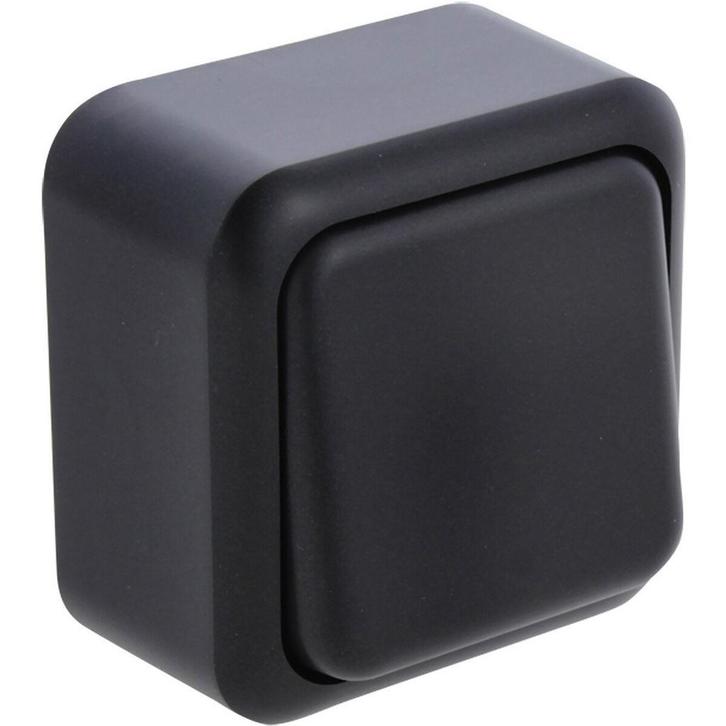 Q-LINK 1-voudige wisselschakelaar mat zwart opbouw 250V 10A, Doe-het-zelf en Bouw, Elektriciteit en Kabels, Nieuw, Verzenden