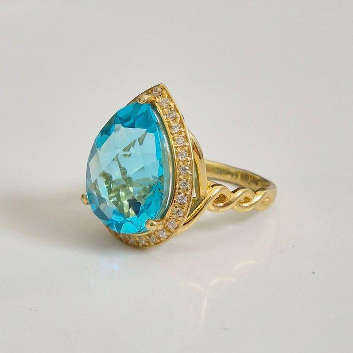 Zonder Minimumprijs - Trouwring Zilver - 11.58ct. tw. Topaas, Handtassen en Accessoires, Antieke sieraden