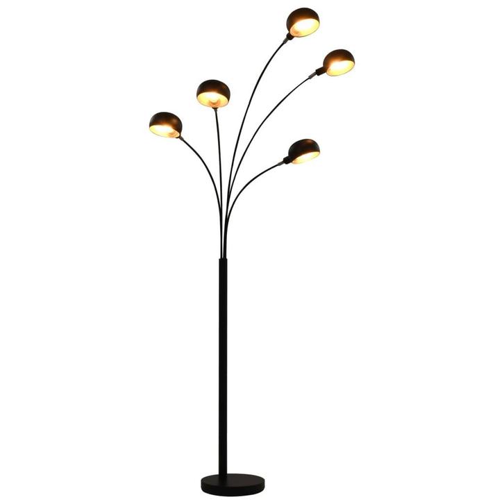 vidaXL Lamp staand 5xE14 200 cm zwart en goud, Huis en Inrichting, Lampen | Overige, Nieuw, Verzenden