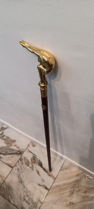 Wandelstok - Gepolijst brons ebben hout stok - Erotische, Antiek en Kunst, Kunst | Designobjecten