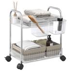 vidaXL Opbergtrolley 2-laags 37x28x43,5 cm acryl transparant, Doe-het-zelf en Bouw, Verzenden, Nieuw