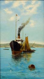 Julio Abadías (XIX) - Barcos en el puerto de Málaga