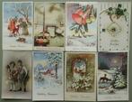 Oude kerstkaarten - kleinformaat kerst, kerstmis, nieuwjaar,, Gelopen