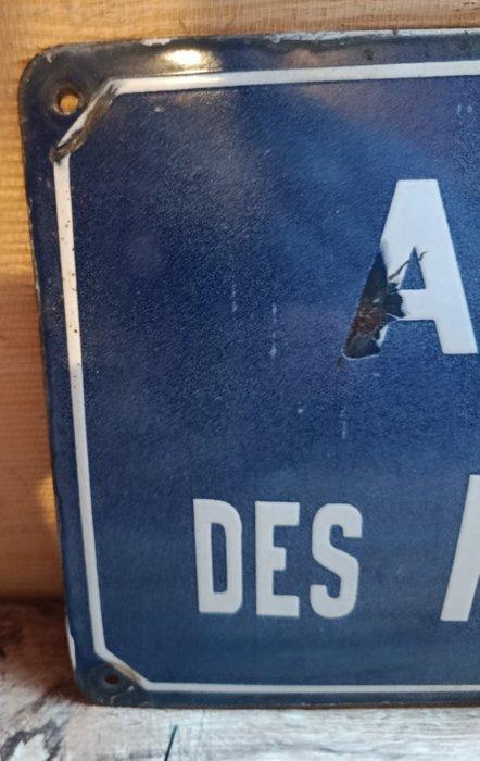 Emaille plaat - Staal, Antiek en Kunst, Antiek | Wandborden en Tegels