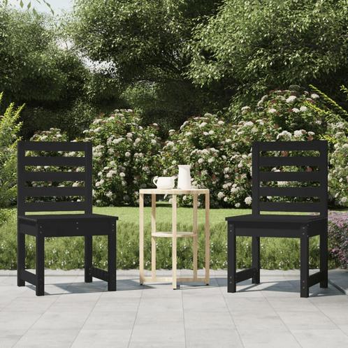 vidaXL Chaises de jardin lot de 2 noir 50x48x91,5 cm, Jardin & Terrasse, Ensembles de jardin, Neuf, Envoi