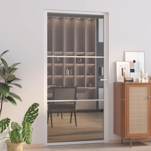 vidaXL Binnendeur 102,5x201,5 cm ESG-glas en aluminium wit, Doe-het-zelf en Bouw, Deuren en Vliegenramen, Nieuw, Verzenden
