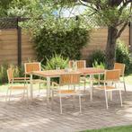 vidaXL Stapelbare Tuinstoelen 6 Stuks 54,5x56x87 cm Massief, Tuin en Terras, Tuinstoelen, Verzenden, Nieuw