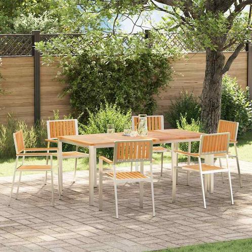 vidaXL Tuinstoel 6 pcs Bruin 56 x 54.5 x 87cm Massief, Tuin en Terras, Tuinstoelen, Nieuw, Verzenden