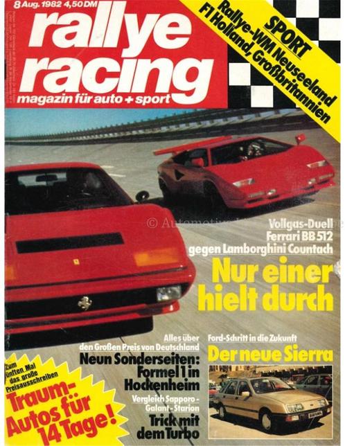 1982 RALLYE RACING MAGAZINE 08 DUITS, Boeken, Auto's | Folders en Tijdschriften